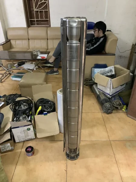Bơm giếng khoan cánh inox Redpump cho vùng đồi núi nước phèn